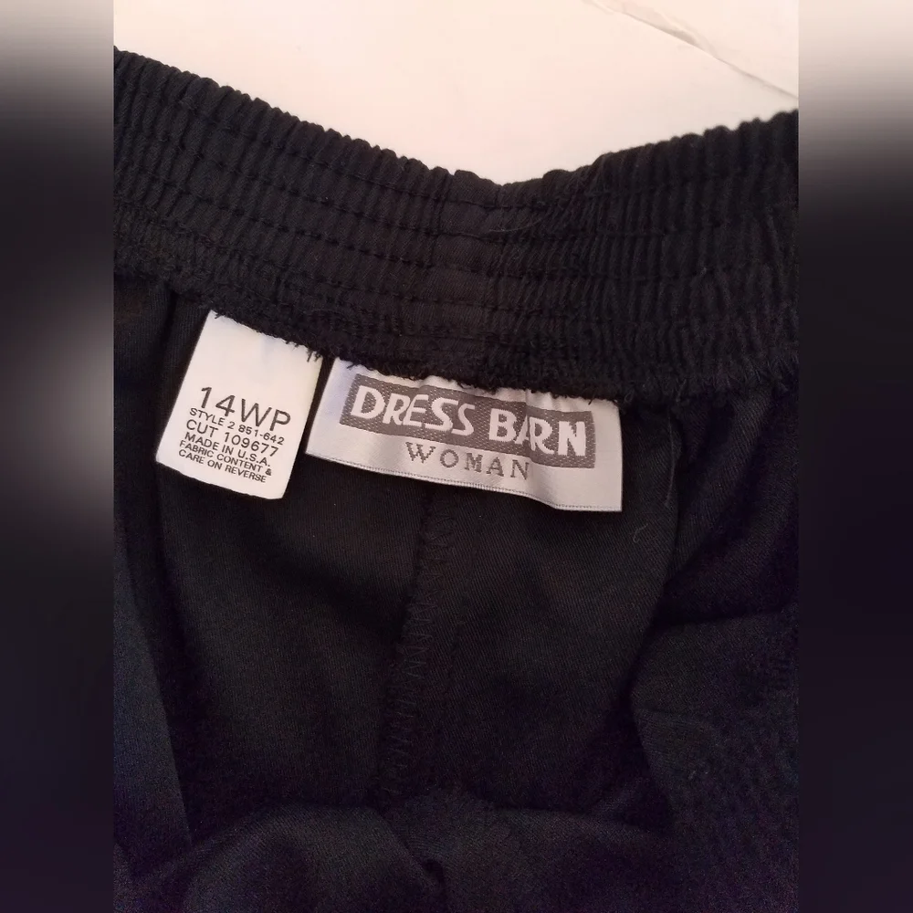 Dress Barn Woman Black  Elastic Waist Pants  Size 14WP Made in USA - Picture 13 of 14